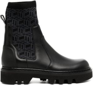 MCM monogram-pattern Chelsea boots Black