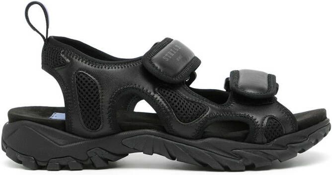 MCQ Striae touch-strap sandals Black