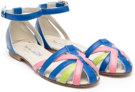 Mi Sol colour-block strap sandals Blue