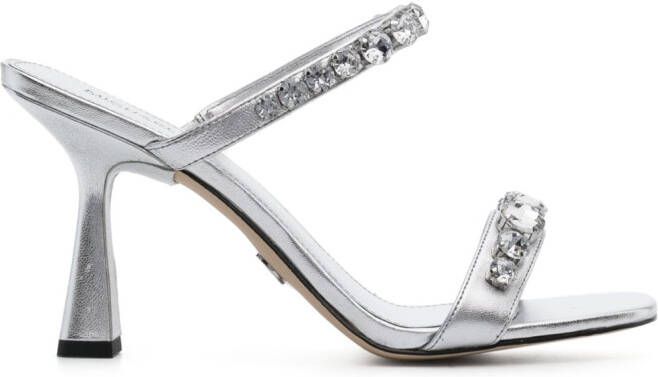 Michael Kors 101mm crystal-embellished leather sandals Silver
