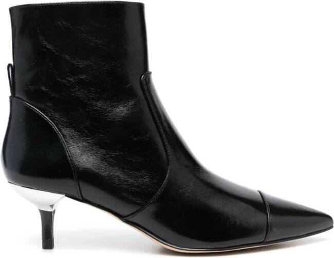 Michael Kors 60mm kitten-heel leather boots Black