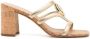 Michael Kors 90mm Hampton mid-heel sandals Gold - Thumbnail 1