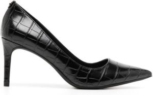 Michael Kors Alina crocodile embossed 80mm pumps Black