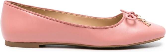 Michael Kors bow-detail leather ballerina shoes Pink