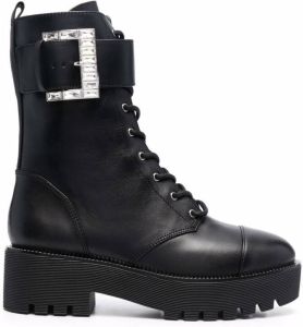 Michael Kors Bryce buckle-embellished combat boots Black
