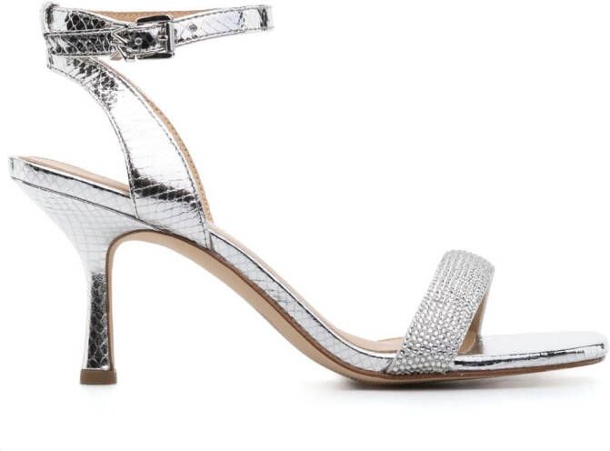 Michael Kors Carrie 75mm rhinestone-embellished sandals Silver