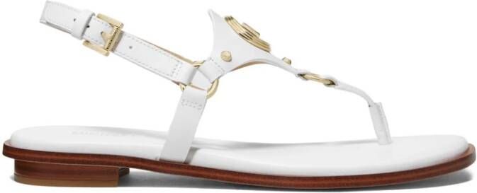 Michael Kors Casey logo-plaque thong sandals White