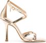 Michael Kors Celia 100mm metallic-leather sandals Gold - Thumbnail 1