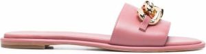 Michael Kors chain-link open-toe mules Pink