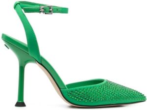 Michael Kors Collection crystal-embellished leather pumps Green
