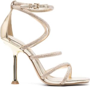 Michael Kors crystal-embellished 120mm sandals Gold