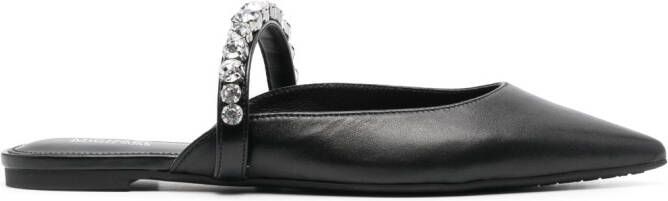 Michael Kors crystal-embellished 120mm leather sandals Silver