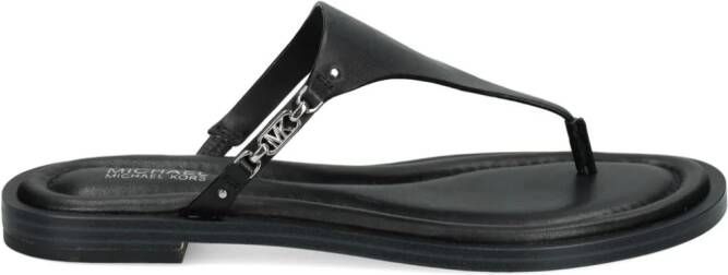 Michael Kors Daniella leather flip-flops Black