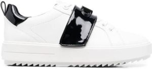 Michael Kors embossed-logo leather sneakers White