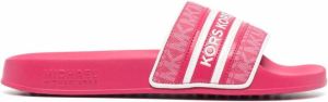 Michael Kors Gilmore logo-print sliders Pink