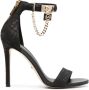 Michael Kors Hamilton 100mm chain-embellished leather sandals Black - Thumbnail 5