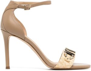 Michael Kors Sarita 70mm monogram wedge sandals Brown