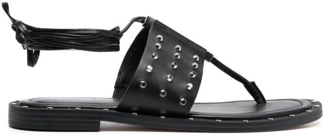 Michael Kors Lillie logo-charm leather ballerina shoes Black