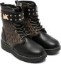 Michael Kors Kids monogram-print lace-up boots Black - Thumbnail 1