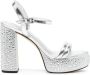 Michael Kors Laci 110mm metallic platform sandals Silver - Thumbnail 1