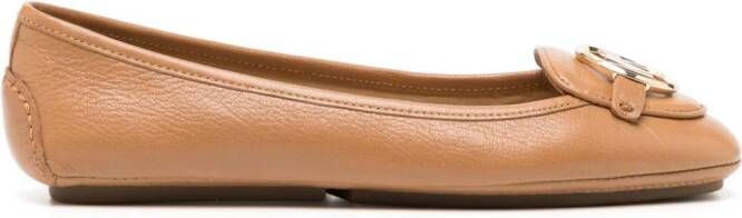 Michael Kors Lillie leather ballerina shoes Brown
