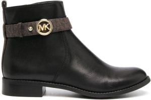 Michael Kors logo-buckle ankle boots Black