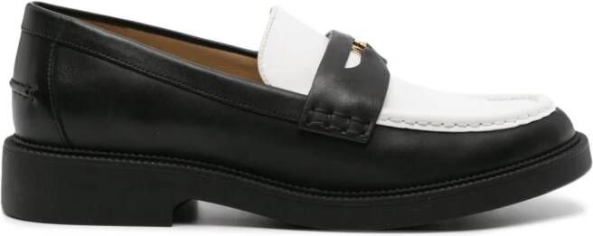 Michael Kors logo-penny leather loafers Black