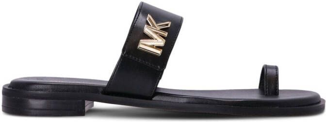 Michael Kors logo-plaque flat sandals Black