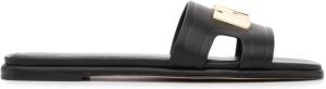 Michael Kors logo-plaque Kippy slides 001 BLACK