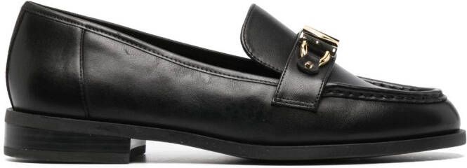 Michael Kors logo-plaque leather loafers Black