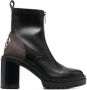 Michael Kors logo-print 90mm leather ankle boots Black - Thumbnail 4