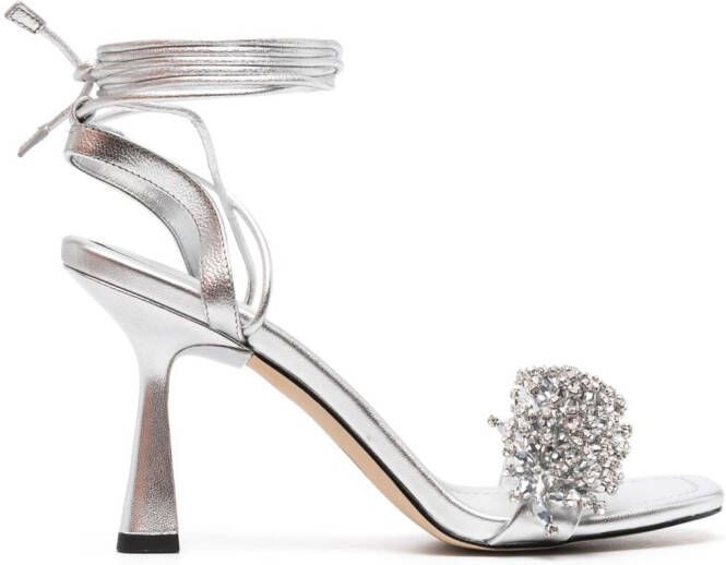 Michael Kors Lucia 89mm crystal-embellishment sandals Silver