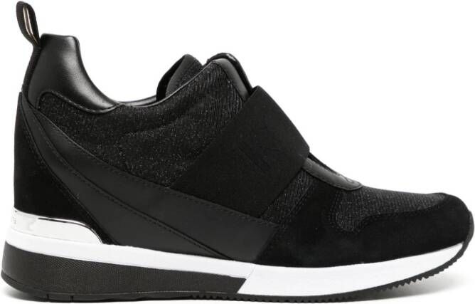 Michael Kors Maven Mixed-Media leather sneakers Black