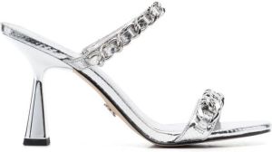 Michael Kors metallic chain-strap sandals Silver