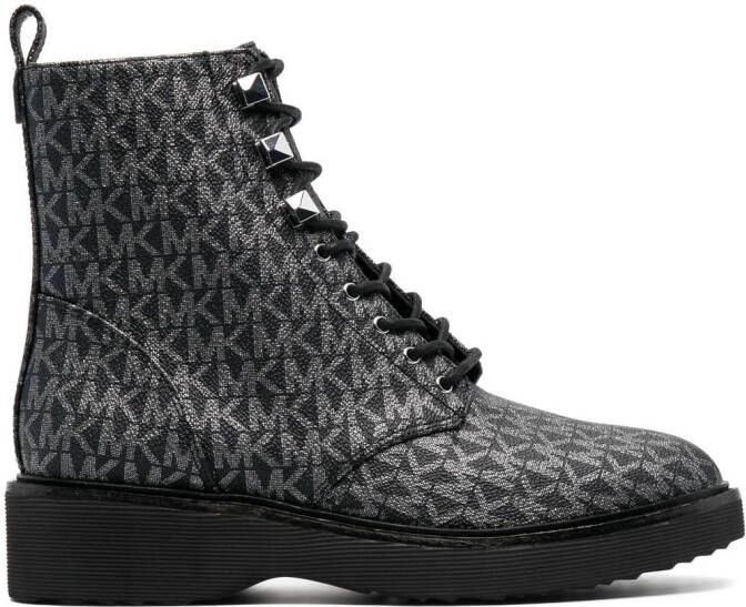 Michael Kors monogram-pattern ankle boots Black