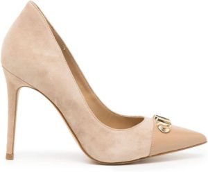 Michael Kors Parker 100mm logo-plaque pumps Brown