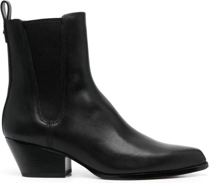 Michael Kors pointed-toe leather ankle boots Black