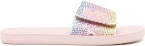 Michael Kors rhinestone touch-strap slides Pink