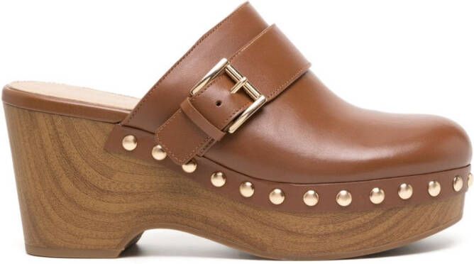 Michael Kors Rye studded leather sandals Brown