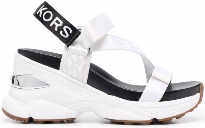 Michael Kors strappy wedge-heel sandals White
