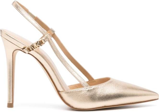 Michael Kors Veronica 100mm pointed-toe pumps Gold