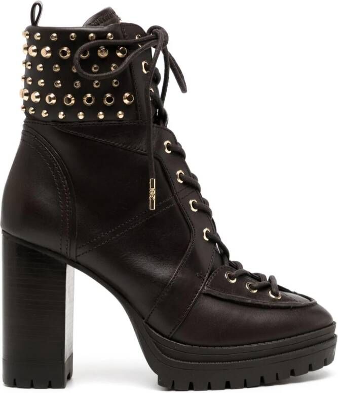 Michael Kors Yvonne 100mm studded leather boots Brown