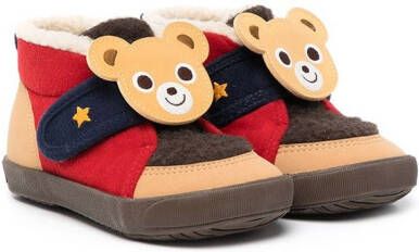Miki House bear-embellished sneakers Brown