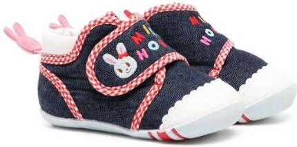 Miki House Bunny touch-strap sneakers Blue