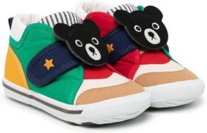 Miki House colour-block bear sneakers Multicolour