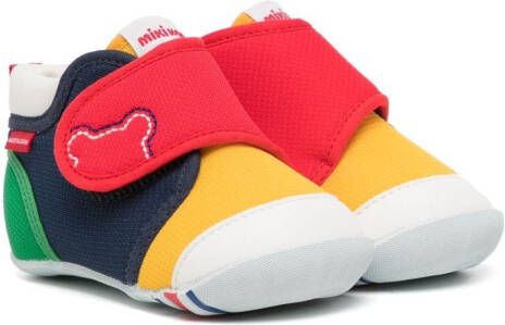 Miki House colour-block touch-strap sneakers Yellow