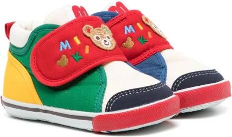 Miki House embroiderd-logo touch-strap sneakers Blue
