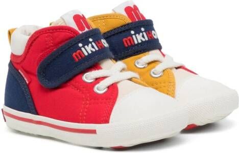 Miki House embroidered-logo colour-block sneakers Multicolour