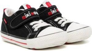 Miki House embroidered-logo touch-strap sneakers Black