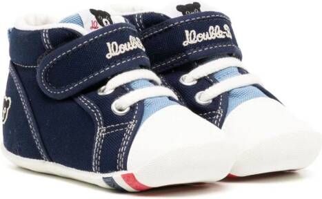 Miki House embroidered-logo touch-strap sneakers Blue